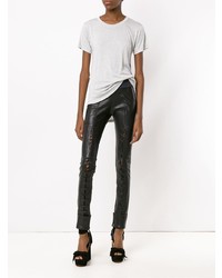 Andrea Bogosian Lace Up Detail Leather Trousers