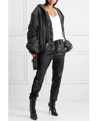 Unravel Project Lace Up Leather Straight Leg Pants