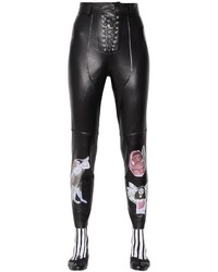 Lace Up Printed Nappa Leather Pants