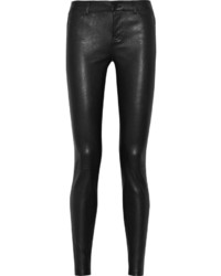 Vince Leather And Suede Skinny Pants