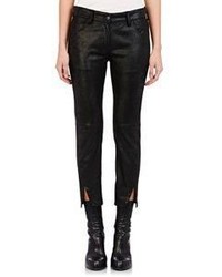 Ann Demeulemeester Leather Crop Pants Black Size 36 Fr