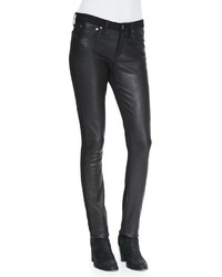 Helmut Lang Leather Front Ponte Skinny Pants