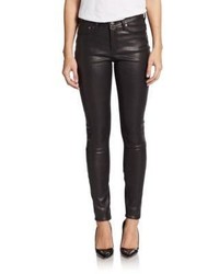Helmut Lang Leather Front Skinny Jeans