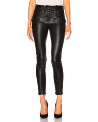 Unravel Leather Lace Up Skinny Pants