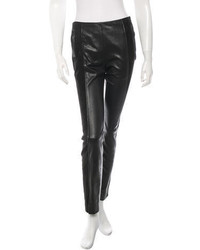 Balenciaga Leather Mid Rise Pants