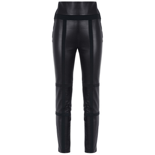 Gloria Coelho Leather Panels Skinny Trousers, $649 | farfetch.com ...