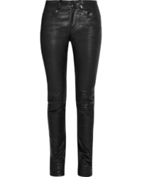 Helmut Lang Leather Skinny Pants Black