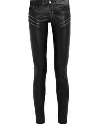 Saint Laurent Leather Skinny Pants Black