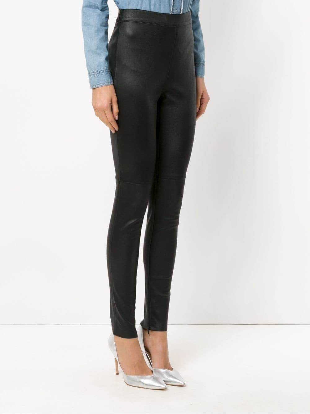 Nk Leather Skinny Trousers, $699 | farfetch.com | Lookastic