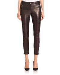 RED Valentino Leather Stretch Paneled Leggings