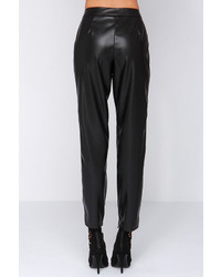 Black Vegan Leather Pants - Faux Leather Pants - Pleather Pants - Lulus
