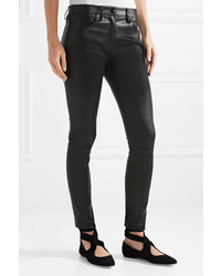 The Row Maddly Leather Skinny Pants Black