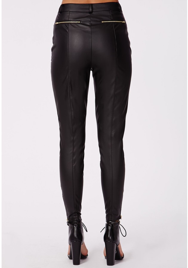 MISSGUIDED Skinny Fit Leggings With Ankle Zip