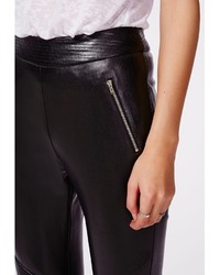 Missguided Faux Leather Skinny Trousers Black