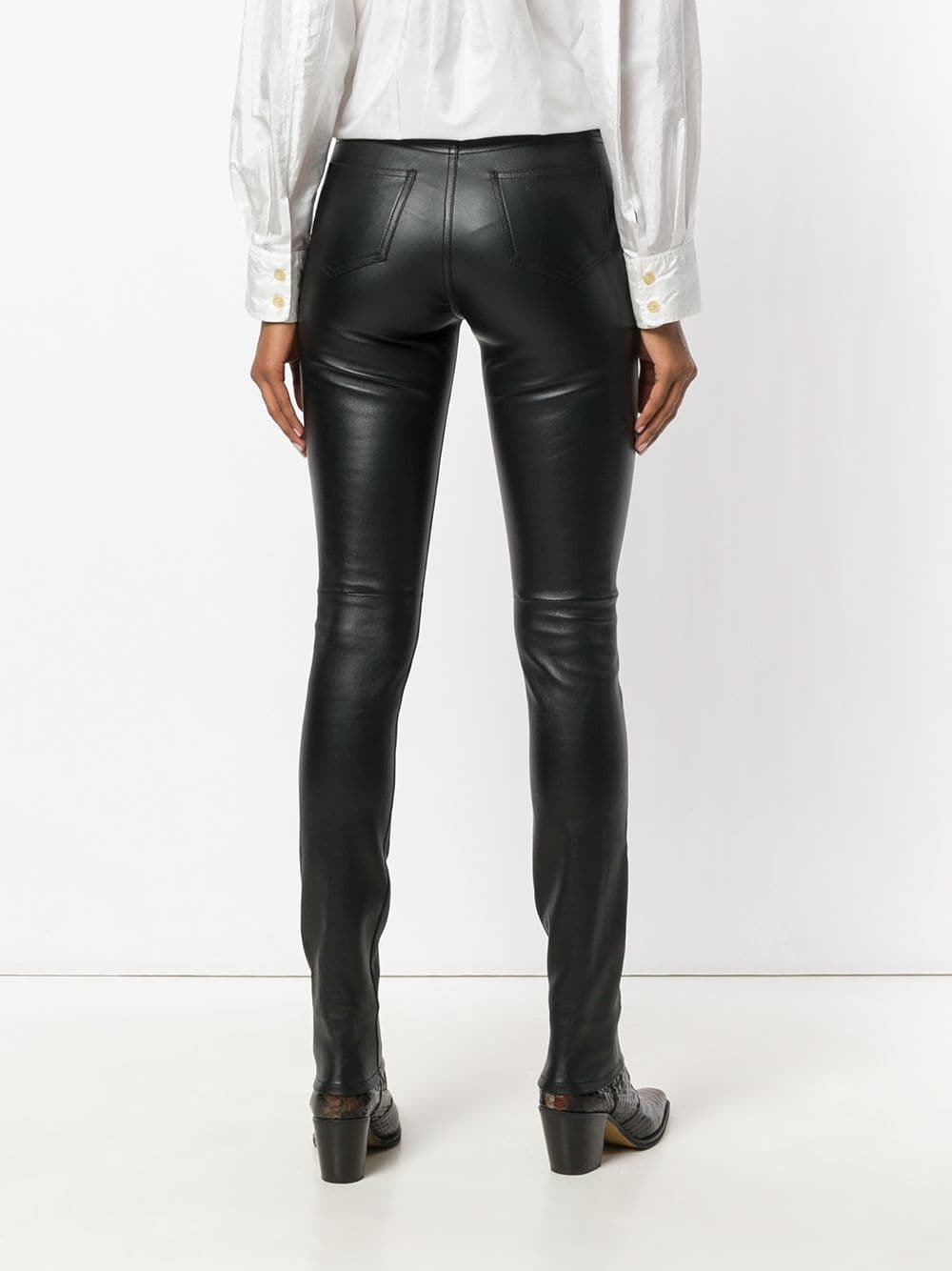 Saint Laurent Skinny Leather Trousers, $2,690 | farfetch.com | Lookastic