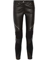 Givenchy Skinny Pants In Black Leather And Stretch Knit Fr42