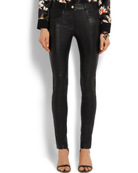 Givenchy Skinny Pants In Black Stretch Leather