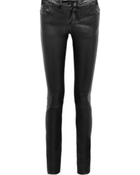 Helmut Lang Stretch Leather Skinny Pants Black