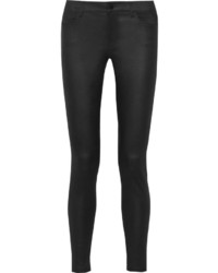 Vince Textured Stretch Leather Mid Rise Skinny Pants