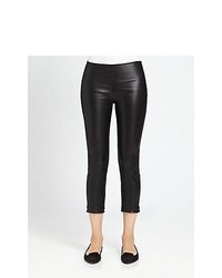 The Row Nojac Cropped Leather Skinny Pants Black