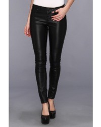 Blank NYC The Spray On Vegan Leather Skinny In Blacked Out Casual Pants