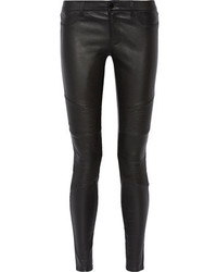 J Brand Tonya Moto Style Leather Skinny Pants