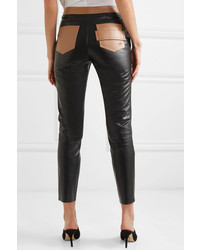 Victoria Beckham Two Tone Leather Skinny Pants