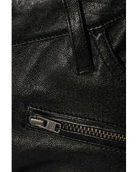 Maje Zip Embellished Leather Skinny Pants