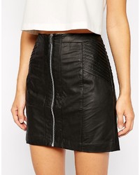 Oasis Biker Faux Leather Skirt