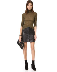 Madewell Button Front Leather Skirt