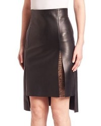 Akris Hi Lo Leather Skirt