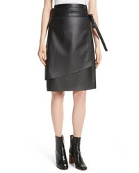 Acne Studios Lakos Asymmetrical Leather Wrap Skirt