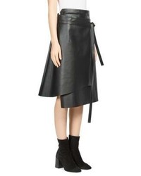 Acne Studios Lakos Leather Wrap Skirt