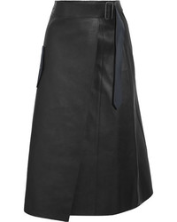 Dion Lee Leather Midi Skirt Black