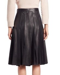 Diane von Furstenberg Melita Godet Leather Skirt