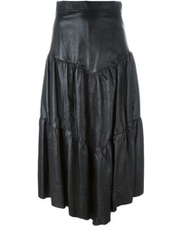 Saint Laurent Long Leather Skirt