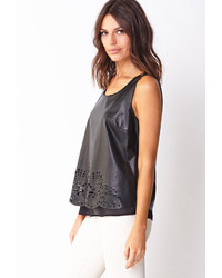 Forever 21 Contemporary Laser Cut Faux Leather Top