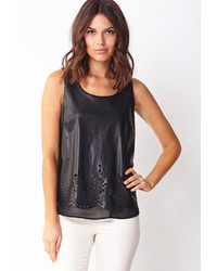 Forever 21 Contemporary Laser Cut Faux Leather Top