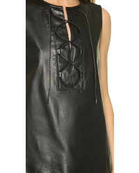 Tess Giberson Lace Up Leather Panel Top