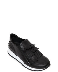 Tod's 20mm Fringed Leather Slip On Sneakers