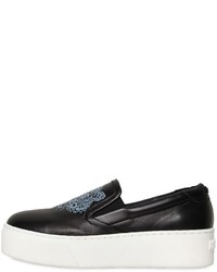 Kenzo 40mm Tiger Leather Slip On Sneakers