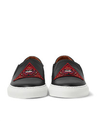 Givenchy Appliqud Leather Slip On Sneakers