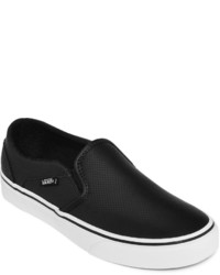 Vans Asher Leather Slip On Shoes