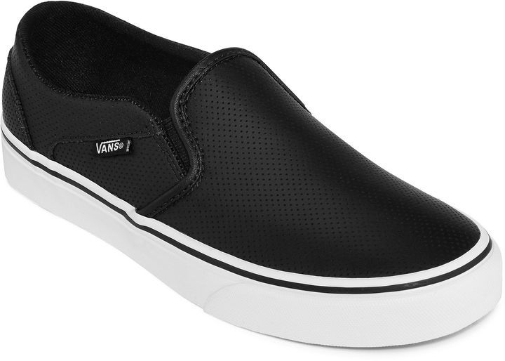 Vans Asher Leather Slip On Shoes, $55 