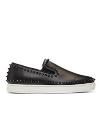 Christian Louboutin Black And White Pik Boat Sneakers