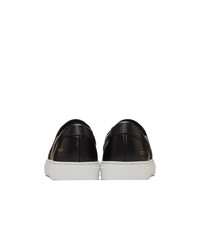 Common Projects Black And White Slip On Sneakers