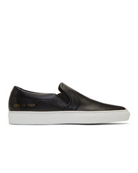 Common Projects Black And White Slip On Sneakers