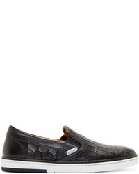 Jimmy Choo Black Croc Leather Grove Sneakers