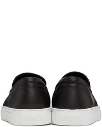 Kenzo Black K Skate Leather Slip On Sneakers
