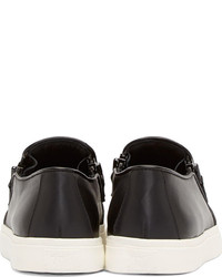 Giuseppe Zanotti Black Leather Slip On Sneaker